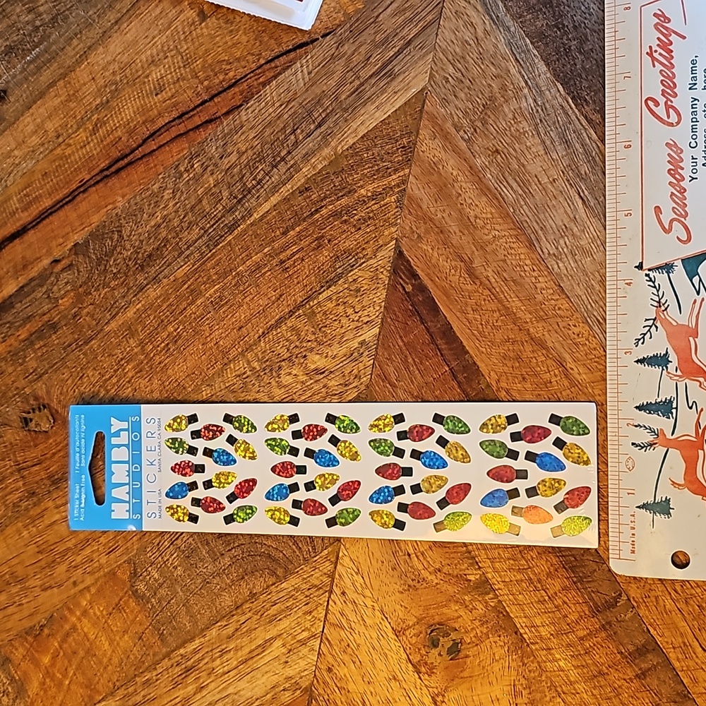 Vintage Hambly sealed stickers Christmas lights Prismatic Prism sheet